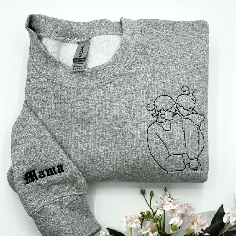 Personalizirana majica z dolgimi rokavi z družinskim motivom